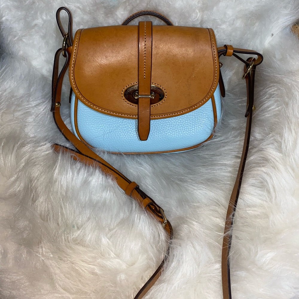 ❕RARE❕DOONEY AND BOURKE light blue and brown leather crossbody